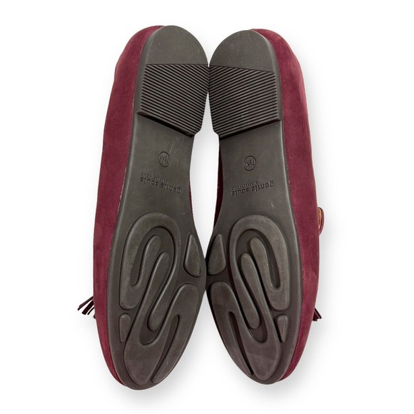GENTLE SOULS KENNETH COLE Flats Sz 7.5 Eugene Plum Burgundy Leather Purple Shoes - Picture 9 of 11